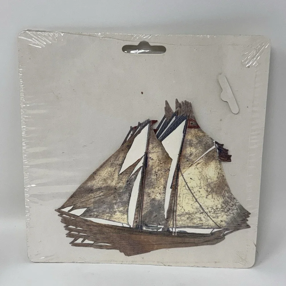 Vintage Brewster Donnas Sailboat Ship Wallpaper Cutouts Pre-Pasted NOS Style